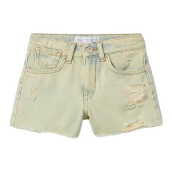 ZARA Kids | Yellow | RIPPED DENIM SHORTS - Picture 2 of 7